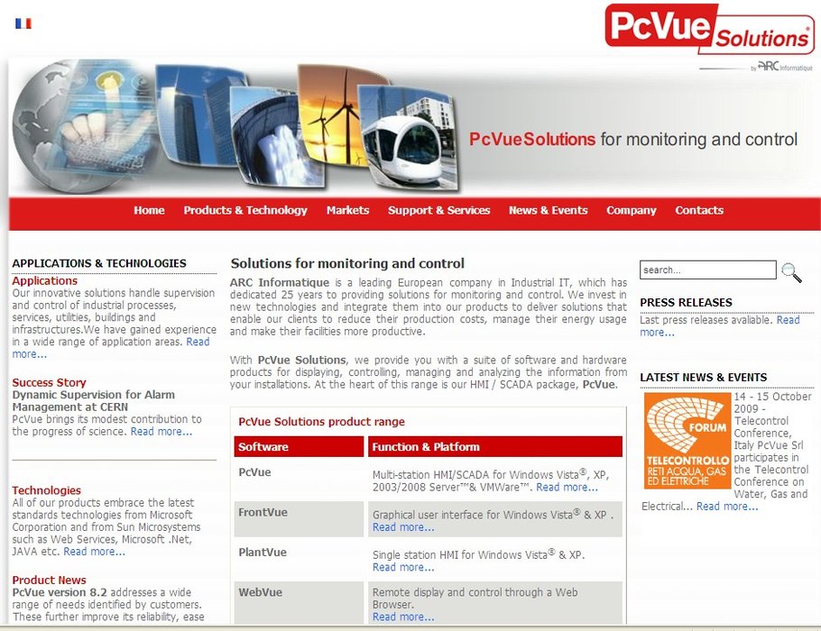 Sitio Web de ARC INFORMATIQUE – www.pcvuesolutions.com